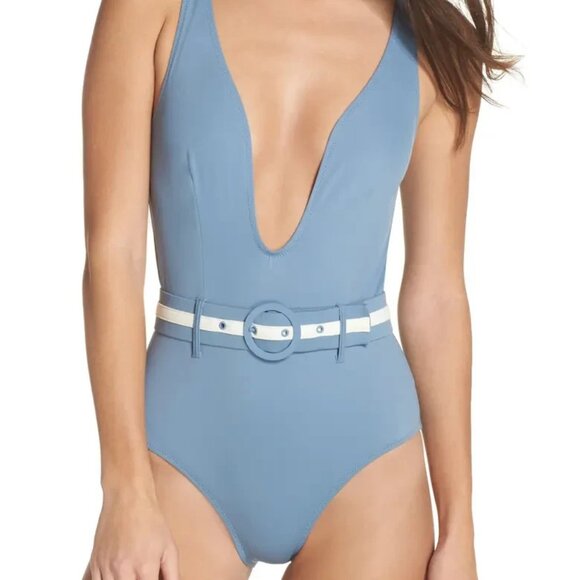 SOLID & STRIPED Other - Solid & Striped The Victoria One Piece Swimsuit Size L Blue